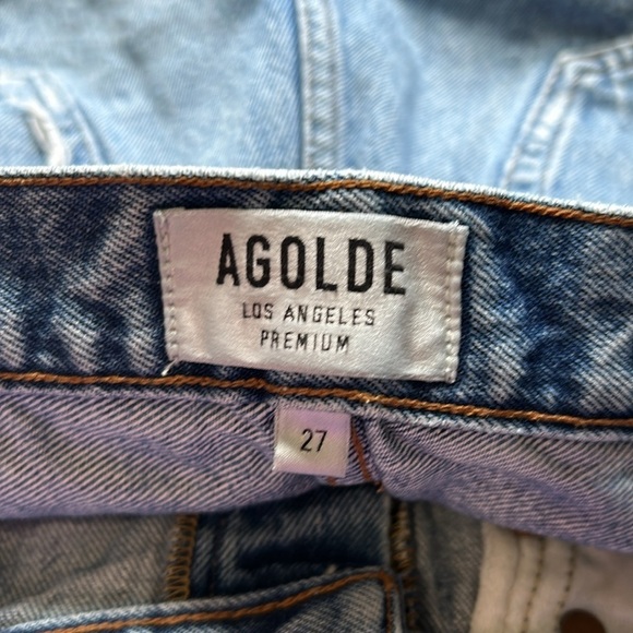 AGOLDE Jean Short PARKER VINTAGE CUT OFF High Rise Raw Hem Sz 27 - Picture 8 of 14